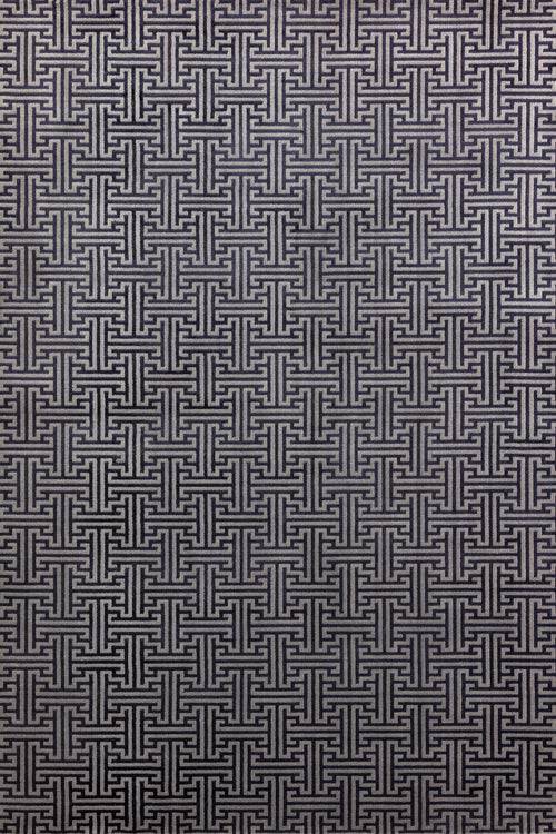 Koyu Mavi Geometrik Modern Etnik Desenli Halı  | Makinada Yıkanabilir | Hav Toz Vermez | Leke Tutmayan | Kaymaz Taban | Dijital Makine Baskı | Salon Yolluk Mutfak Halısı