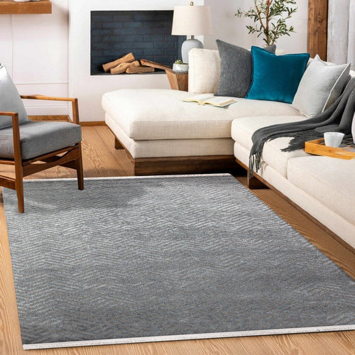 Gri Geometrik Modern Etnik Desenli Halı  | Makinada Yıkanabilir | Hav Toz Vermez | Leke Tutmayan | Kaymaz Taban | Dijital Makine Baskı | Salon Yolluk Mutfak Halısı