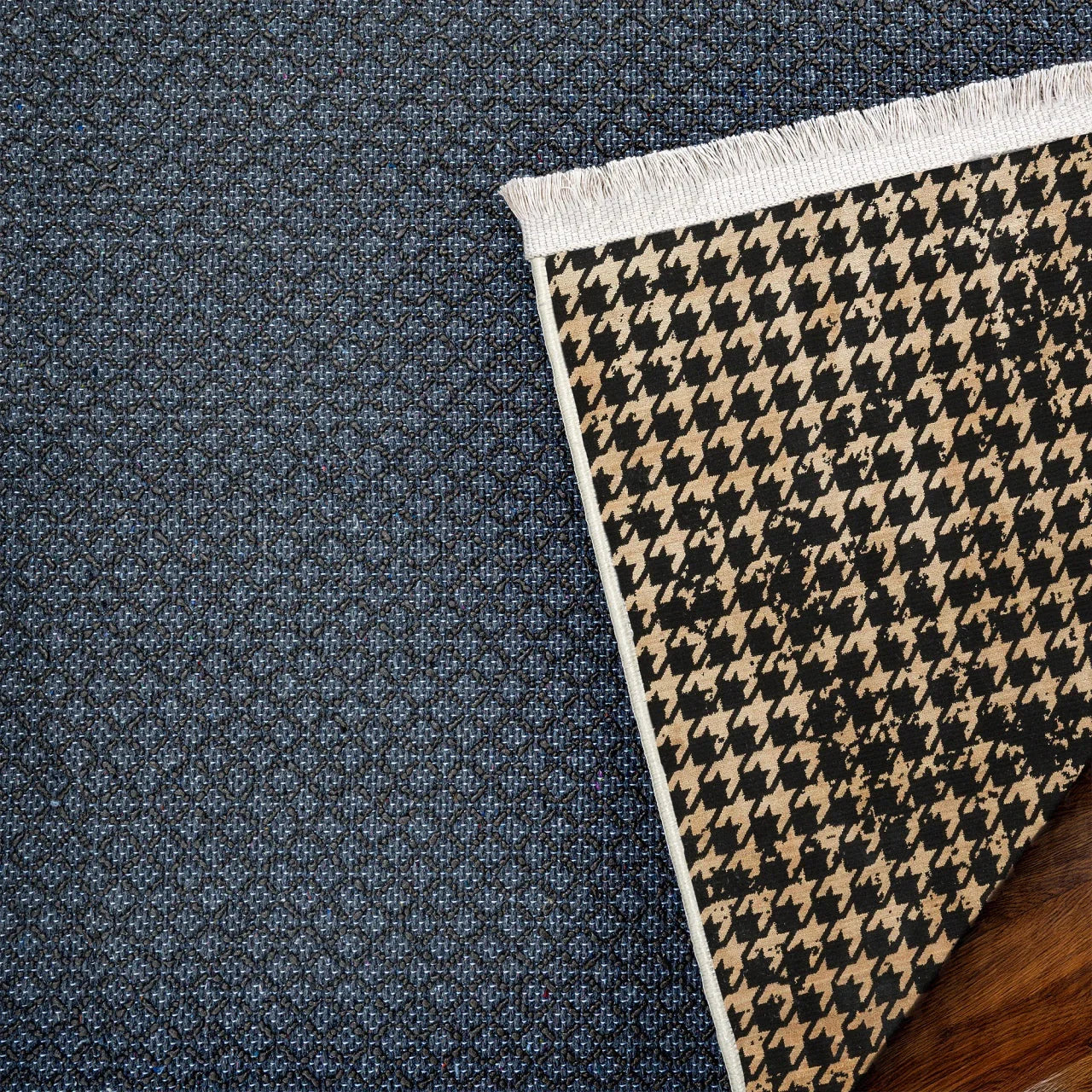 Beyaz Gri Geometrik Modern Halı - Yıkanabilir - Kaymaz Taban - Pati Dostu