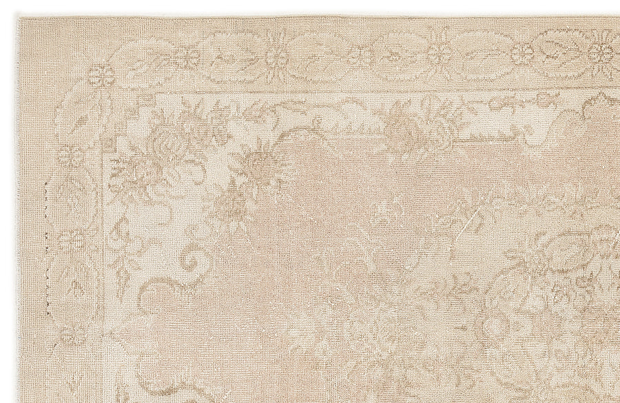 Tirena Bej ve Krem Çiçek Desenli El Dokuma Halı 142x252 cm – detay görünümü