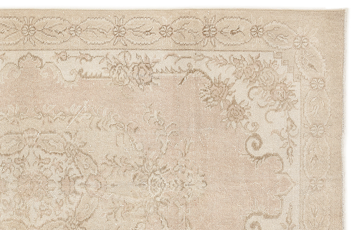 Tirena Bej ve Krem Çiçek Desenli El Dokuma Halı 142x252 cm – detay görünümü