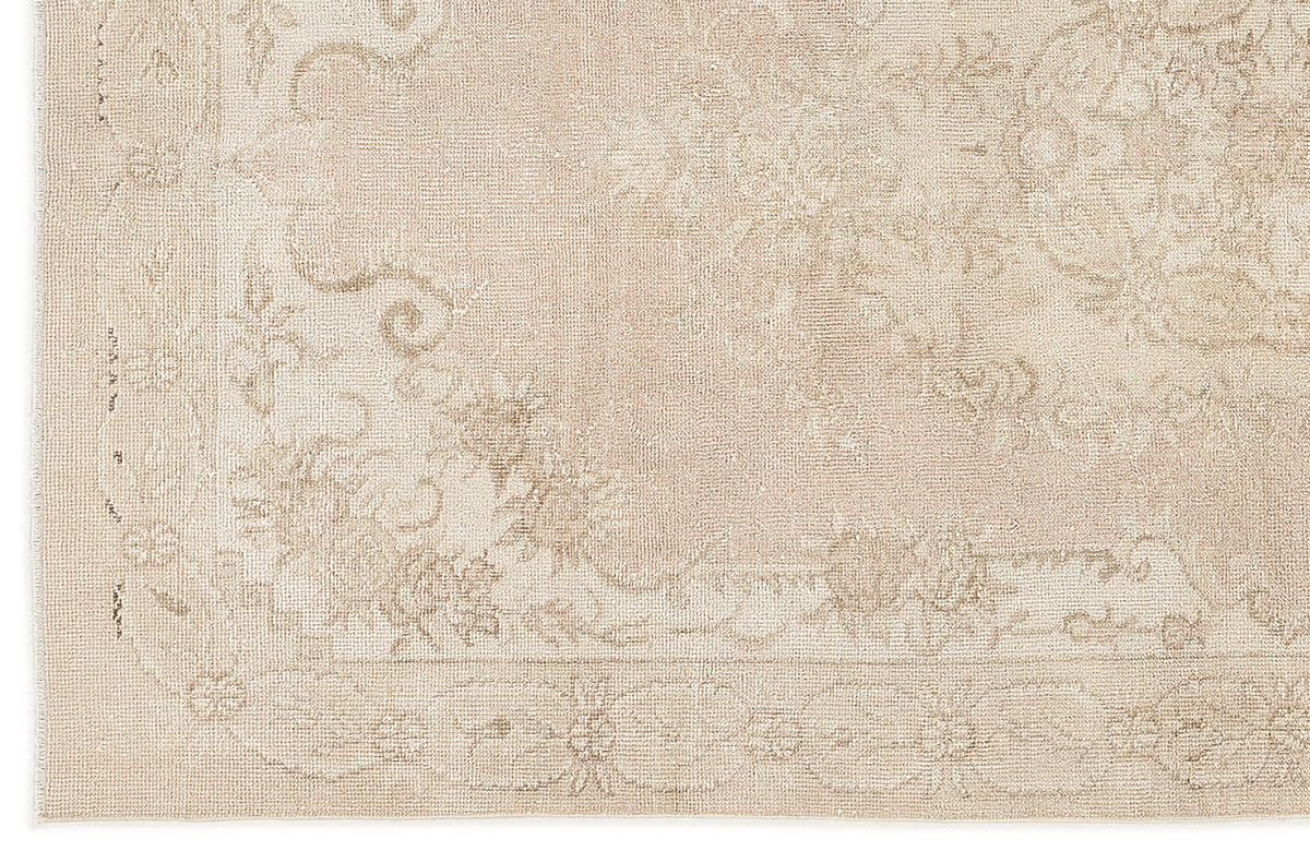 Tirena Bej ve Krem Çiçek Desenli El Dokuma Halı 142x252 cm – detay görünümü
