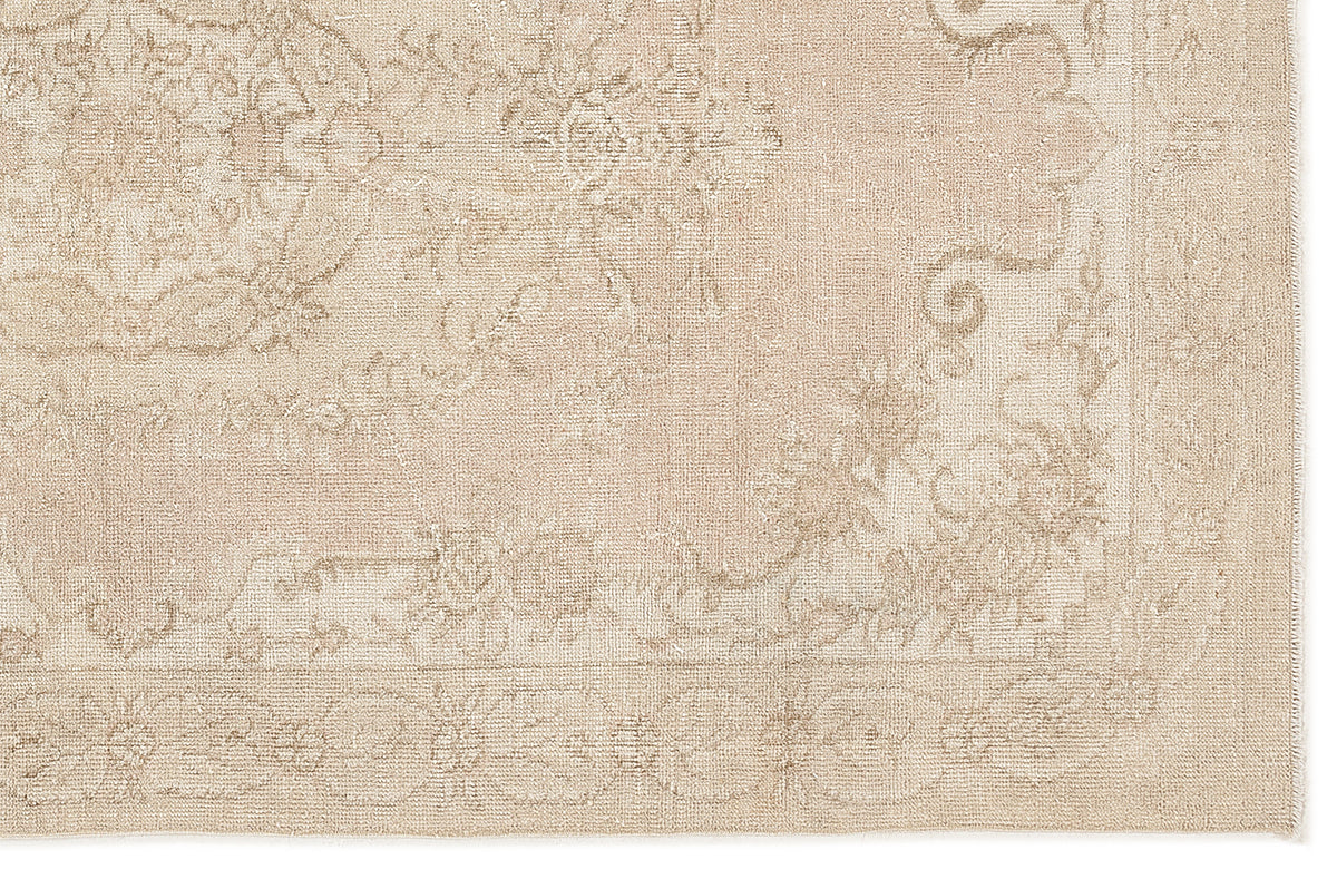 Tirena Bej ve Krem Çiçek Desenli El Dokuma Halı 142x252 cm – detay görünümü
