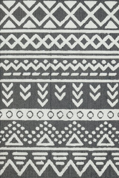 Siyah Etnik Modern Etnik Desenli Halı  | Makinada Yıkanabilir | Hav Toz Vermez | Leke Tutmayan | Kaymaz Taban | Dijital Makine Baskı | Salon Yolluk Mutfak Halısı