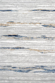 Gri Mavi Minimalist Modern Halı - Yıkanabilir - Kaymaz Taban - Pati Dostu