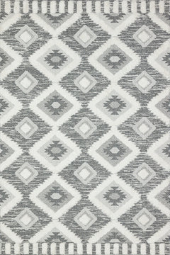 Antrasit Etnik Modern Etnik Desenli Halı  | Makinada Yıkanabilir | Hav Toz Vermez | Leke Tutmayan | Kaymaz Taban | Dijital Makine Baskı | Salon Yolluk Mutfak Halısı