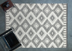 Antrasit Etnik Modern Etnik Desenli Halı  | Makinada Yıkanabilir | Hav Toz Vermez | Leke Tutmayan | Kaymaz Taban | Dijital Makine Baskı | Salon Yolluk Mutfak Halısı