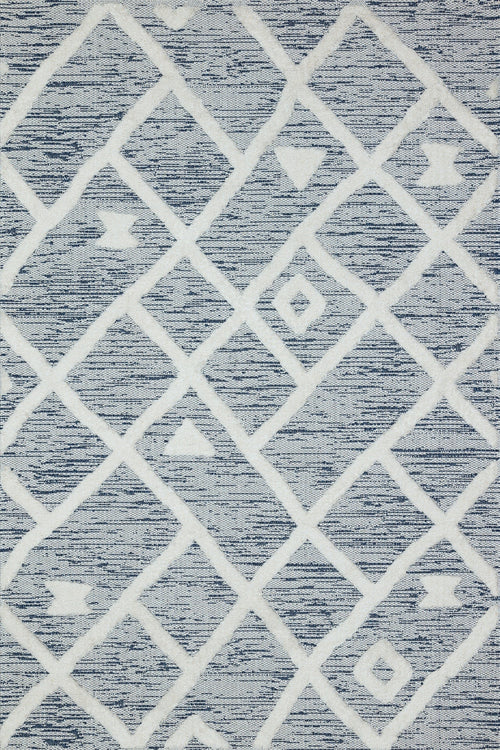 Mavi Etnik Modern Etnik Desenli Halı  | Makinada Yıkanabilir | Hav Toz Vermez | Leke Tutmayan | Kaymaz Taban | Dijital Makine Baskı | Salon Yolluk Mutfak Halısı