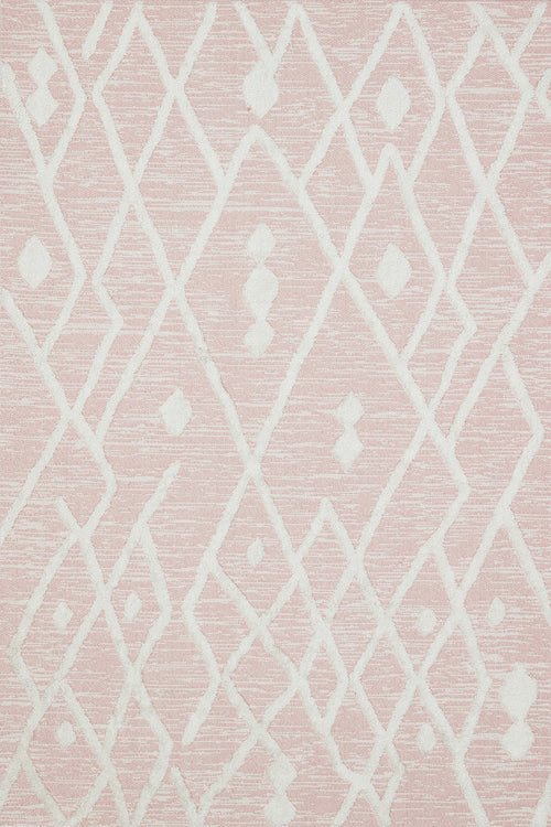 Pembe Etnik Modern Etnik Desenli Halı  | Makinada Yıkanabilir | Hav Toz Vermez | Leke Tutmayan | Kaymaz Taban | Dijital Makine Baskı | Salon Yolluk Mutfak Halısı