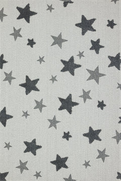 Antrasit Yıldız Modern Etnik Desenli Halı  | Makinada Yıkanabilir | Hav Toz Vermez | Leke Tutmayan | Kaymaz Taban | Dijital Makine Baskı | Salon Yolluk Mutfak Halısı