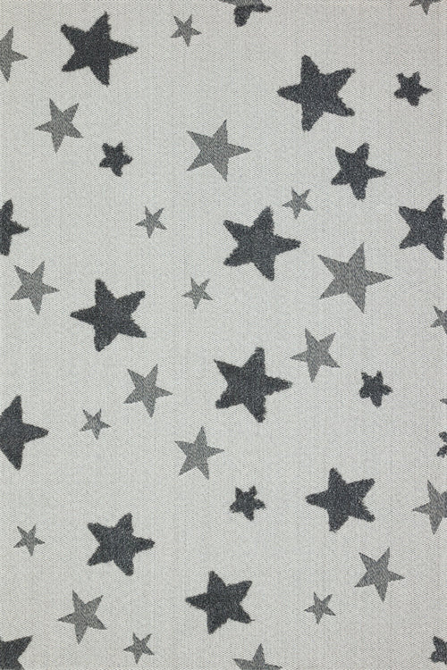 Antrasit Yıldız Modern Etnik Desenli Halı  | Makinada Yıkanabilir | Hav Toz Vermez | Leke Tutmayan | Kaymaz Taban | Dijital Makine Baskı | Salon Yolluk Mutfak Halısı