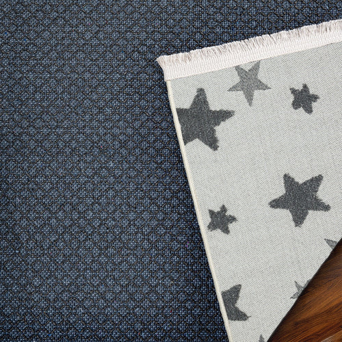 Antrasit Yıldız Modern Etnik Desenli Halı  | Makinada Yıkanabilir | Hav Toz Vermez | Leke Tutmayan | Kaymaz Taban | Dijital Makine Baskı | Salon Yolluk Mutfak Halısı