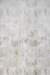 Light Grey Dark Grey Modern Living Room Rug Geometric abstract - Cotton
