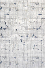 White Grey Modern Geometric Kitchen Rug - Cotton Digital Print