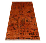 Tile Black Ethnic Living Room Rug - Polyester