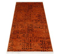 Red and Black Geometric Area Rug