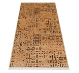 Beige Black Bohemian Ethnic Living Room Rug - Polyester