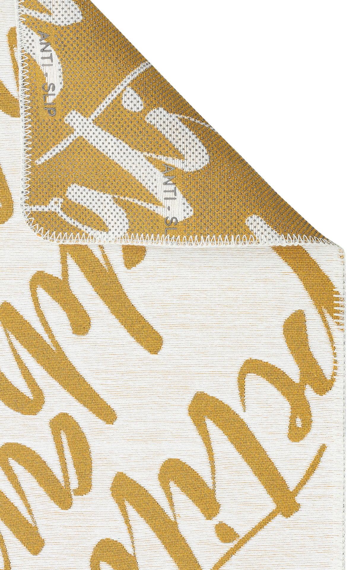 Beyaz Krem Dekoratif Jüt Jüt Halı - Yıkanabilir - Kaymaz Taban - Pati Dostu