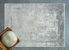 Mavi Soyut Modern Etnik Desenli Halı  | Makinada Yıkanabilir | Hav Toz Vermez | Leke Tutmayan | Kaymaz Taban | Dijital Makine Baskı | Salon Yolluk Mutfak Halısı