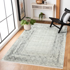 Krem Geometrik Modern Etnik Desenli Halı  | Makinada Yıkanabilir | Hav Toz Vermez | Leke Tutmayan | Kaymaz Taban | Dijital Makine Baskı | Salon Yolluk Mutfak Halısı