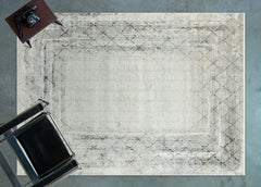 Krem Geometrik Modern Etnik Desenli Halı  | Makinada Yıkanabilir | Hav Toz Vermez | Leke Tutmayan | Kaymaz Taban | Dijital Makine Baskı | Salon Yolluk Mutfak Halısı