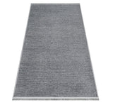 Gray Plain Patterned Decorative Rug - Polyester