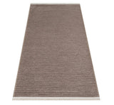 Beige Brown Modern Striped Living Room Rug - Polyester