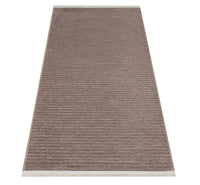 Modern Brown and Beige Striped Area Rug with Textured Weave