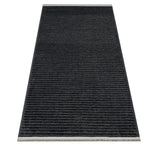 Anthracite Grey Modern Striped Runner - Polyester