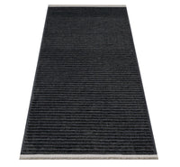 Modern Striped Anthracite Grey Rug for Kitchen and Hallway