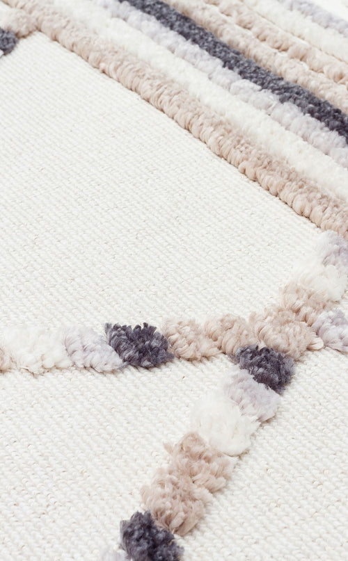 Hav Toz Vermez Etnik Örgü Desenlere Sahip Modern İskandinav Halı