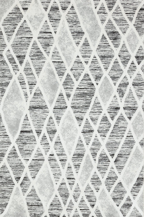 Gri Geometrik Modern Etnik Desenli Halı  | Makinada Yıkanabilir | Hav Toz Vermez | Leke Tutmayan | Kaymaz Taban | Dijital Makine Baskı | Salon Yolluk Mutfak Halısı