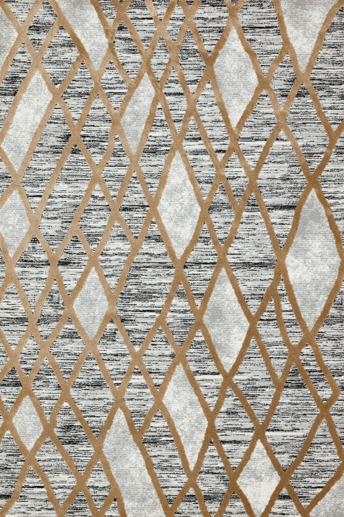 Gri Geometrik Modern Etnik Desenli Halı  | Makinada Yıkanabilir | Hav Toz Vermez | Leke Tutmayan | Kaymaz Taban | Dijital Makine Baskı | Salon Yolluk Mutfak Halısı