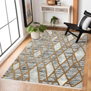 Gri Geometrik Modern Etnik Desenli Halı  | Makinada Yıkanabilir | Hav Toz Vermez | Leke Tutmayan | Kaymaz Taban | Dijital Makine Baskı | Salon Yolluk Mutfak Halısı