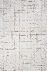 Open Beige Brown Modern Living Room Rug - Cotton