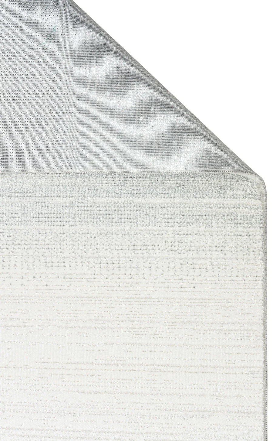 Modern Abstract Area Rug in White & Grey – in the living room