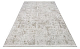 White Geometric Patterned Acrylic Rug