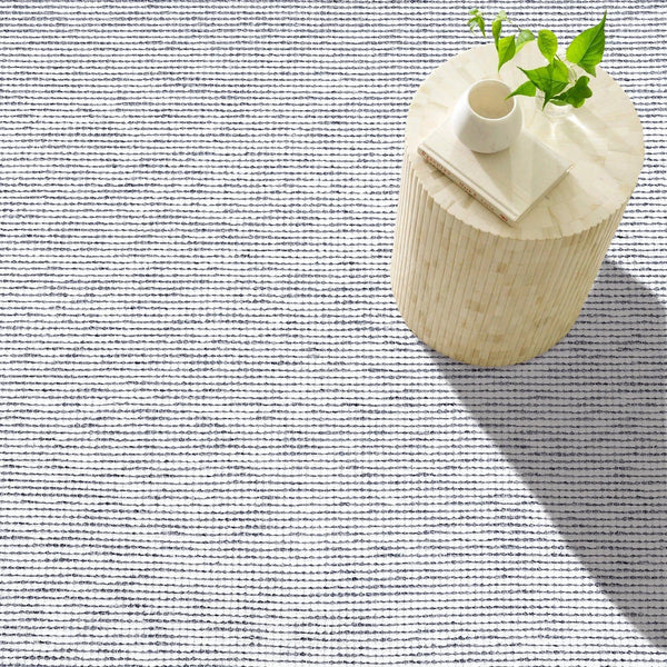 Beyaz Gri Dokulu Minimalist Halı - Yıkanabilir - Kaymaz Taban - Pati Dostu
