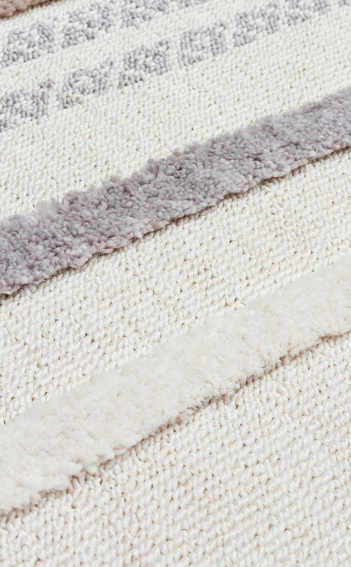 Hav Toz Vermez Etnik Örgü Desenlere Sahip Modern İskandinav Halı