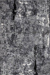 Grey Black Modern Living Room Rug Abstract - Cotton