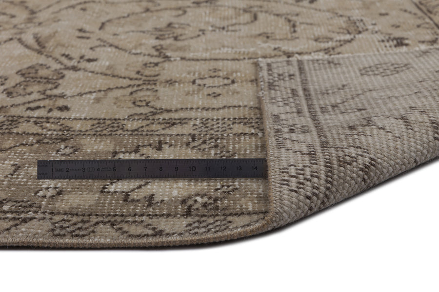 Tirena Bej ve Kahverengi Madalyon Desenli El Dokuma Halı 142x244 cm – detay görünümü