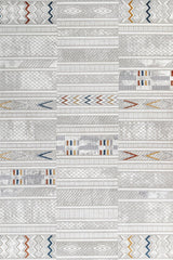 Outlet Digital Bedruckter Teppich, Modern Geometrisch Grau - Weiß 120x200 cm