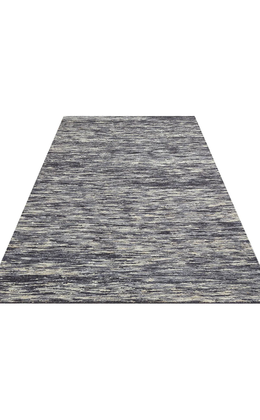 Modern Grey Striped Jute and Wool Rug – in the hallway