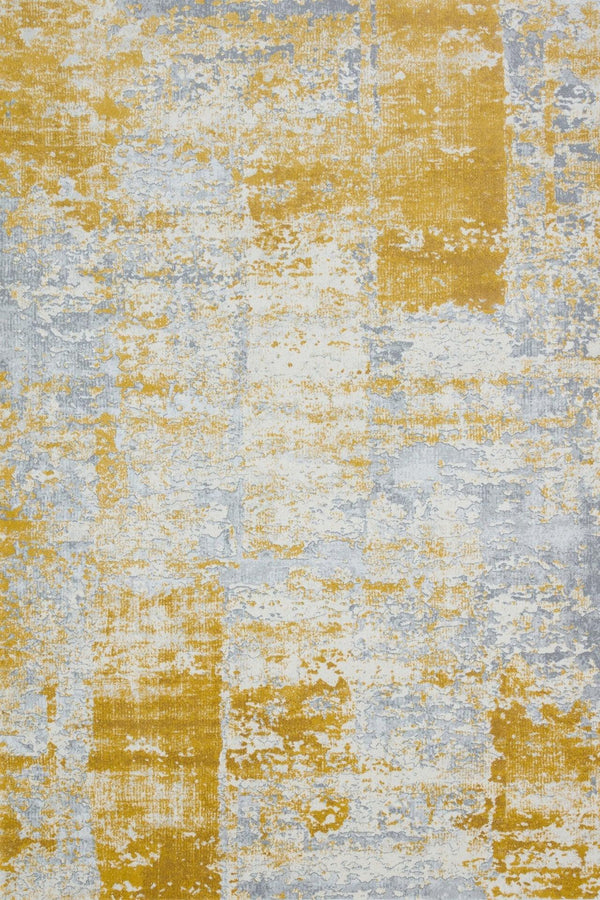Gold Gri Eskitme Modern Halı - Yıkanabilir - Kaymaz Taban - Pati Dostu