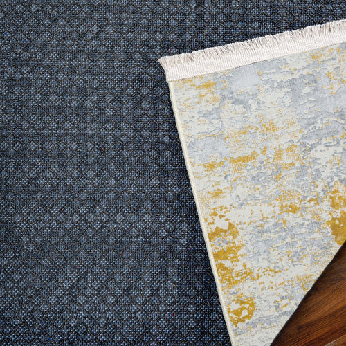 Gri Soyut Modern Etnik Desenli Halı  | Makinada Yıkanabilir | Hav Toz Vermez | Leke Tutmayan | Kaymaz Taban | Dijital Makine Baskı | Salon Yolluk Mutfak Halısı