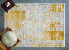 Gri Soyut Modern Etnik Desenli Halı  | Makinada Yıkanabilir | Hav Toz Vermez | Leke Tutmayan | Kaymaz Taban | Dijital Makine Baskı | Salon Yolluk Mutfak Halısı