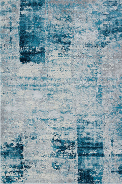 Mavi Modern Modern Etnik Desenli Halı  | Makinada Yıkanabilir | Hav Toz Vermez | Leke Tutmayan | Kaymaz Taban | Dijital Makine Baskı | Salon Yolluk Mutfak Halısı