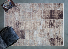 Kahverengi Modern Modern Etnik Desenli Halı  | Makinada Yıkanabilir | Hav Toz Vermez | Leke Tutmayan | Kaymaz Taban | Dijital Makine Baskı | Salon Yolluk Mutfak Halısı