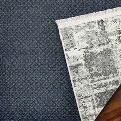 Gri Modern Modern Etnik Desenli Halı  | Makinada Yıkanabilir | Hav Toz Vermez | Leke Tutmayan | Kaymaz Taban | Dijital Makine Baskı | Salon Yolluk Mutfak Halısı