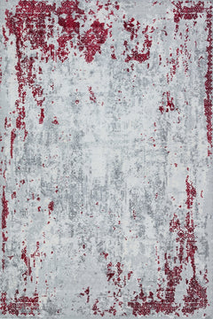 Kırmızı Soyut Modern Etnik Desenli Halı  | Makinada Yıkanabilir | Hav Toz Vermez | Leke Tutmayan | Kaymaz Taban | Dijital Makine Baskı | Salon Yolluk Mutfak Halısı